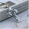 thumbnail image 3 of Emma Manor EM Retro Stainless Steel Cross Men Pendant Necklace, 24", 3 of 5