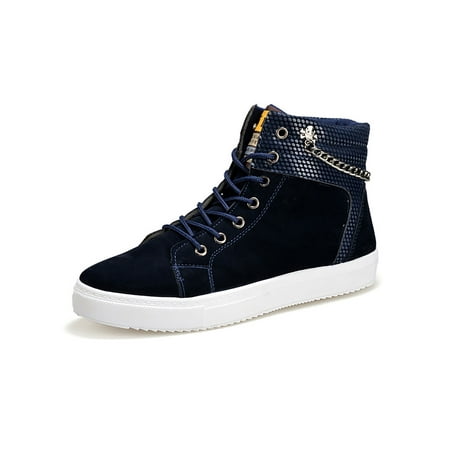 

Difumos Men s Nonslip Flat Sneakers Breathable Lace Up Work High Top Shock-absorbing Casual Shoe