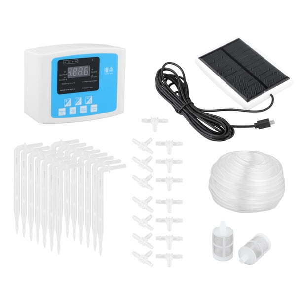 Bomba de Dispositivo de riego automático de jardín solar, Sistema de temporizador de carga de energía solar, Dispositivo de riego Azul Macarena Temporizador de riego