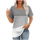 thumbnail image 1 of Camisetas de Manga Corta para Mujeres Moda Impresa Cuello Redondo Camiseta, Lentejuelas Detalle para Primavera Verano Casual Y Fiesta, 1 of 9