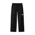 thumbnail image 2 of Men's Lightweight Cargo Straight Leg Pants, Elastic Drawstring Waist Loose Summer Casual Streetwear Trousers with Multi‑Pocket Black XL, 2 of 6