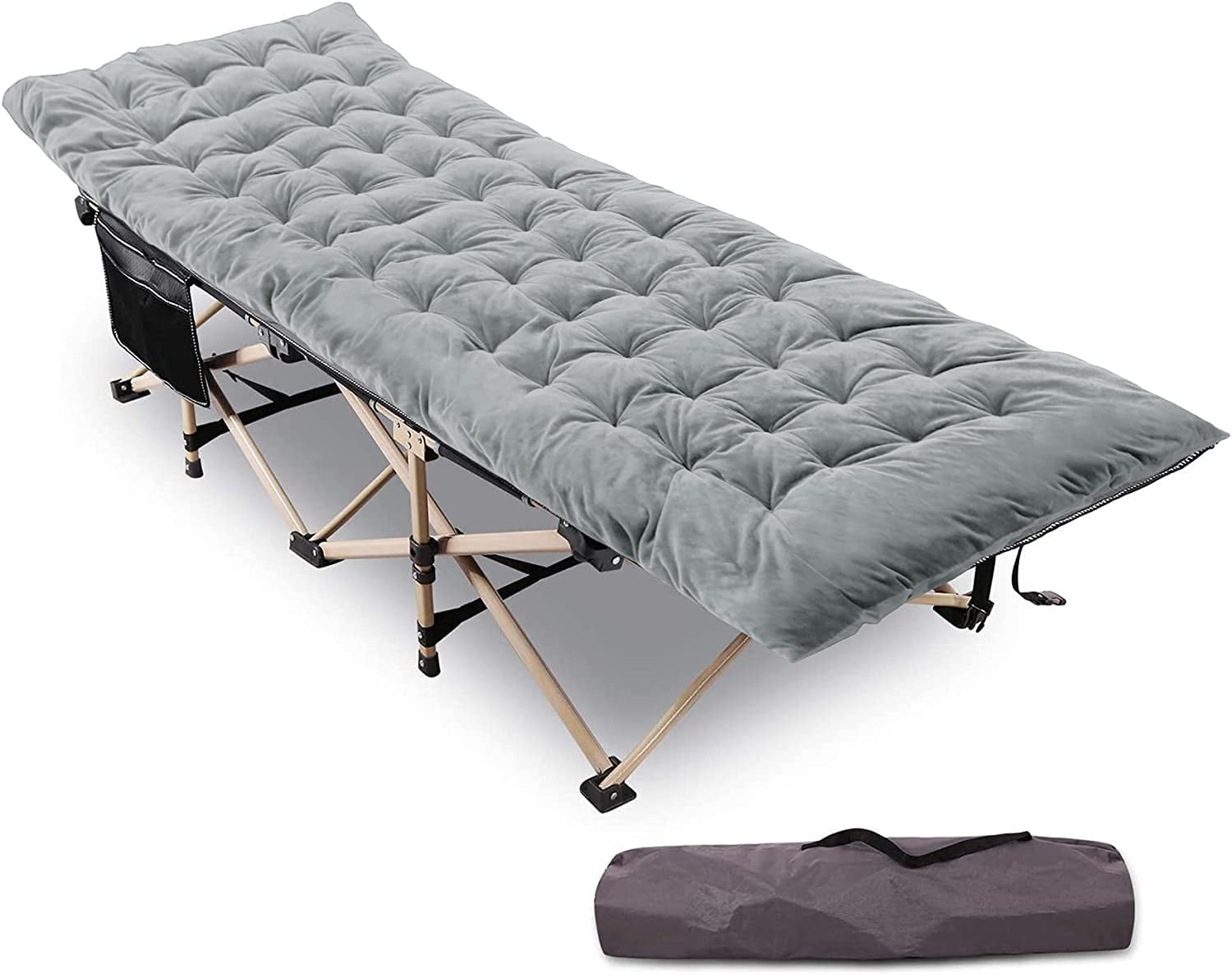 REDCAMP Folding Camping Cots with Mattress Pad for Adults, 28" Heavy