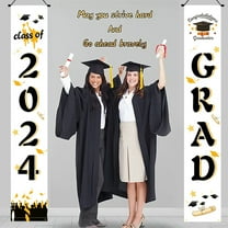 Graduation Decorations 2025 Clearance! Graduation Decorations 2024 Grad Banner Blue Porch Door Sign Welcome Banner for Indoor Outdoor Wall Indoor Outdoor Graduation Decorations Class of 2024