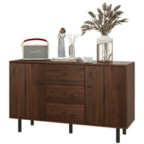 HOMCOM Retro Sideboard with 2 Cabinets 3 Drawers, Buffet Table Rustic Brown