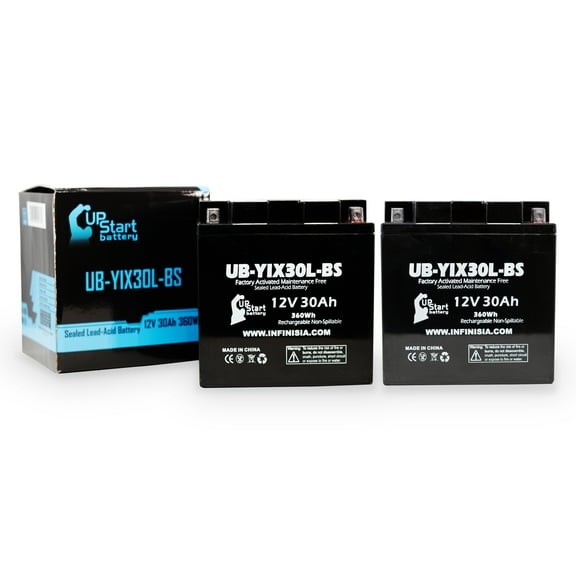 2-Pack UB-YIX30L-BS Battery Replacement for 2017 Arctic Cat Prowler HDX500, HDX XT 500 CC UTV - Factory Activated, Maintenance Free, Motorcycle Battery - 12V, 30AH, UpStart Battery Brand