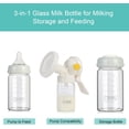 thumbnail image 6 of Wide Neck Baby Bottle,Glass Breastmilk Storage Pump Bottles,6oz,BPA Free,4 Gray Lids, 6 of 7