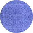 thumbnail image 1 of Ahgly Company Machine Washable Indoor Round Oriental Blue Industrial Area Rugs, 8' Round, 1 of 4