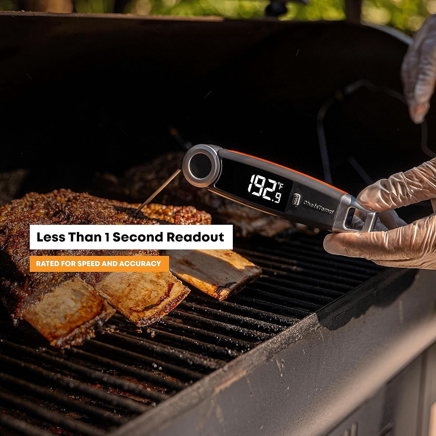 Finaltouch X10 Instant Read Digital Meat Thermometer NSF Certified Waterproof Professional for Cooking Grilling BBQ Baking Candy Oil with Rotating Probe and Backlit Display