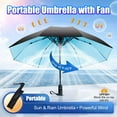 thumbnail image 6 of 【Newly UV Sun Umbrella with Fan, Portable Cooling UPF 50+ Foldable for Sun & Rain, USB Rechargeable Travel Umbrellas for Watching Games, Playground, Heatstroke, Hot Days, 6 of 8