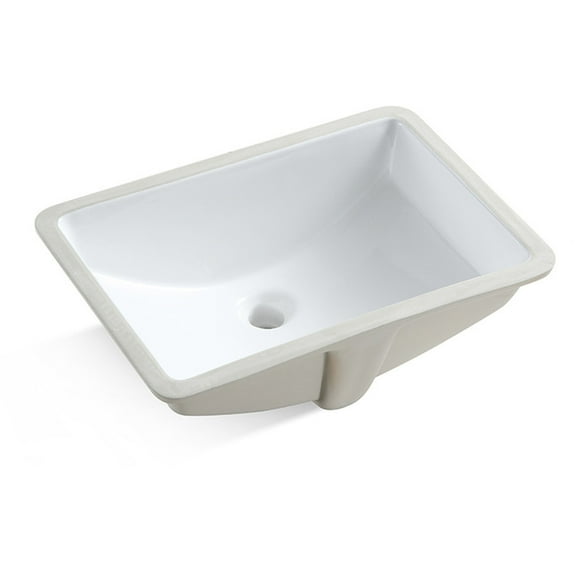 MEJE #202H -18 Inch Vessel Sink Rectangle Undermount Bathroom Sink Lavatory Vanity Ceramic, White…