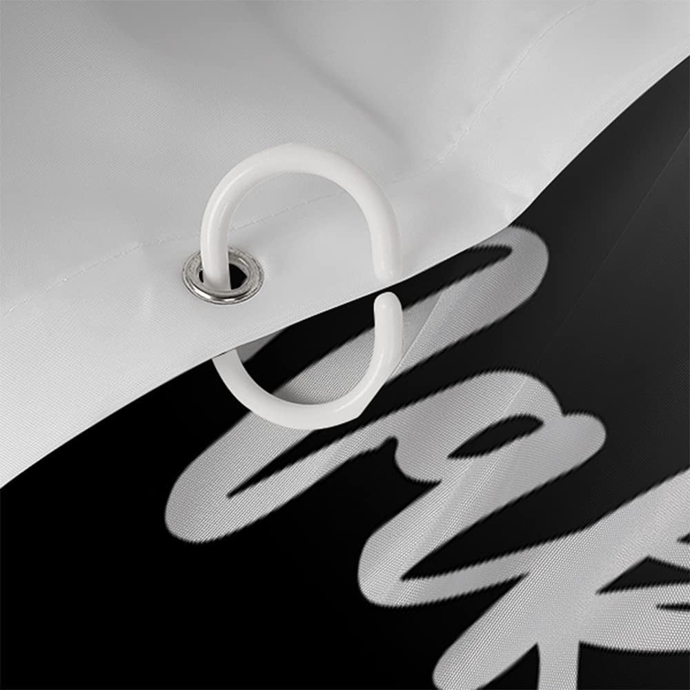 Shower Curtain Funny Cute Get Naked White Words Black Background Simple Design Machine Washable Fabric Bathroom Decor Set with Hook Bath Curtain 72 x 72 inches