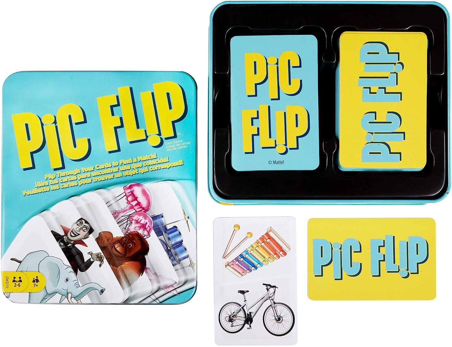 PIC FLIP Kartenspiel – 110 Karten, Schnelles Match-Spiel Für Kinder Ab 7 Jahren – In Dekorativer Dose