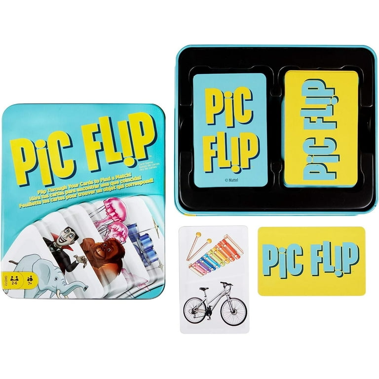 Mattel Games Pic Flip Card Game for 7 Year Olds and Up GKD70