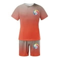 thumbnail image 3 of toraway Ensemble Mode Pantalon Homme 2 Pcs Tenues Mode Été Manches Courtes Col Rond Sport Décontracté Dégradé T-Shirt Manches Courtes TG, 3 of 4