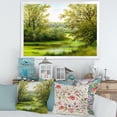 thumbnail image 3 of Designart 'Spring Trees With Green Pond' Country Framed Art Print, 3 of 4