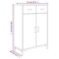 thumbnail image 4 of vidaXL Shoe Rack Black 75x40x110 cm Solid Pinewood, 4 of 5