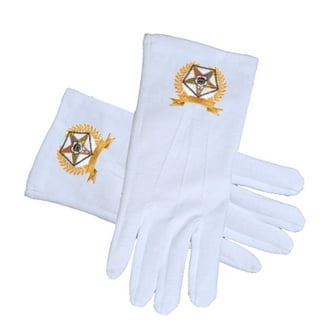 White Gold Masonic Rings - 100% Cotton, New, For Regalia & Ceremonial Use Masonic White Cotton Gloves - Foto 2
