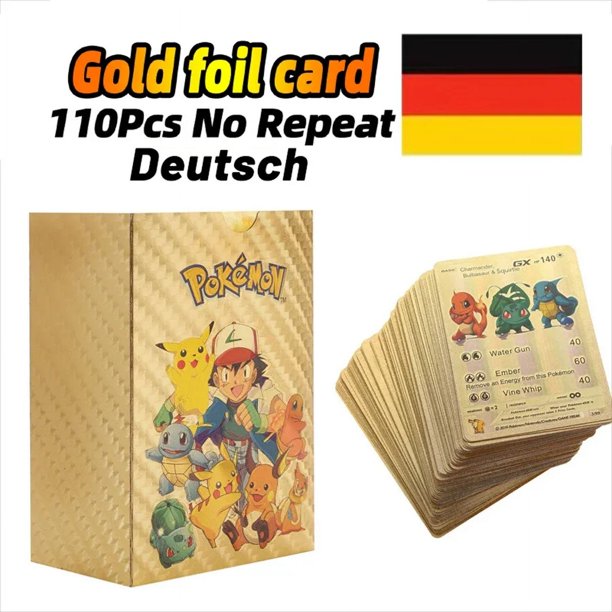 Cards Metal Gold Vmax GX Card Box Black Mewtwo Charizard Pikachu Rare Collection Battle Trainer Card Children Toys Gift
