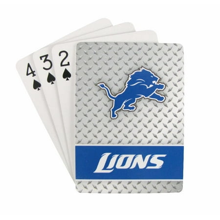 Plated Playing Card - Detroit Lions Playing Cards - Diamond Plate