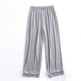 thumbnail image 2 of LLYwey Linen Cargo Pants Women Women's Fashion Sport Relaxed Loose Elastic Waist Long Sweatpants Solid Color Bound Feet Full Length Pants Long Pant Style H640 Gray XXL, 2 of 3