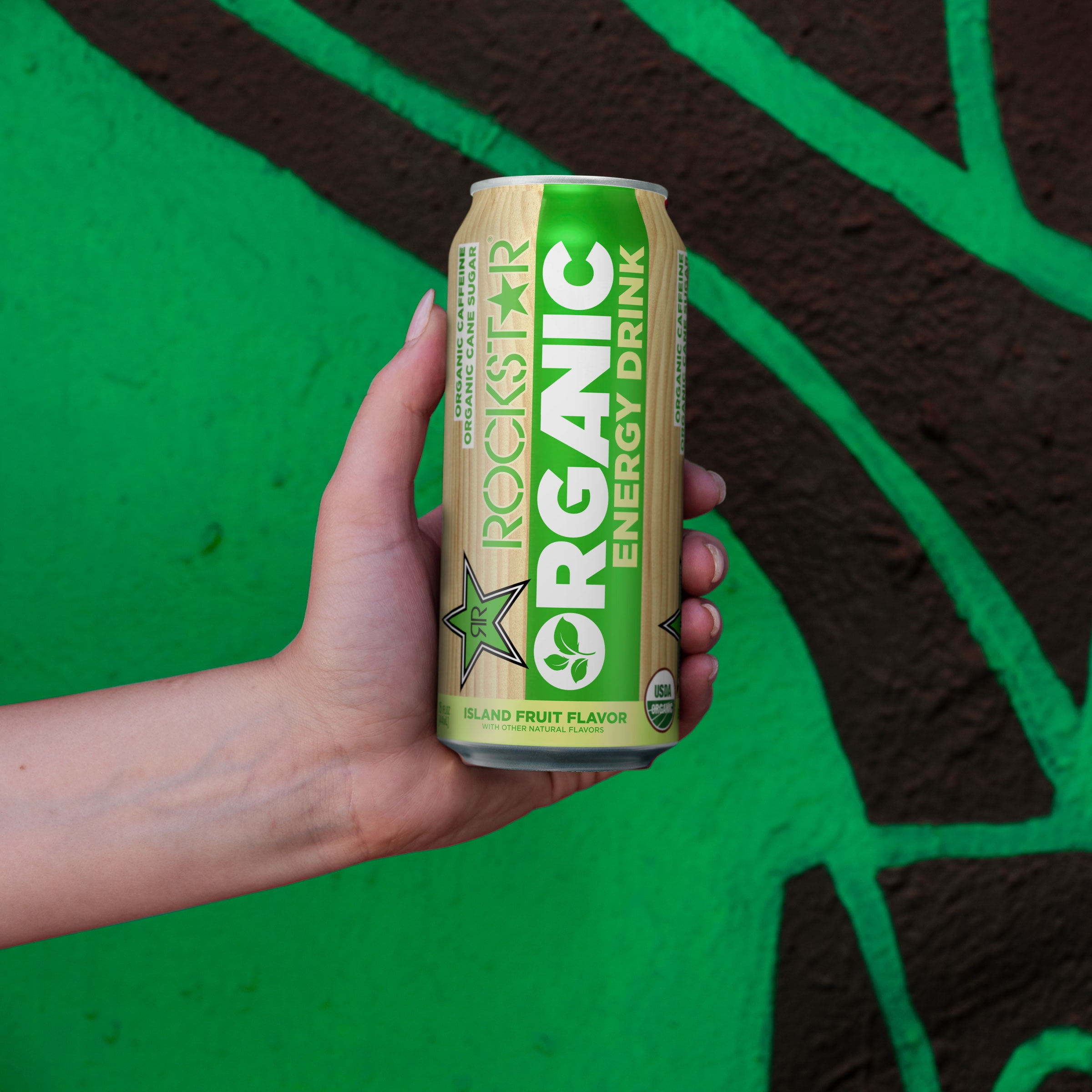 Rockstar Organic Island Fruit Energy Drink, 16 oz Can 