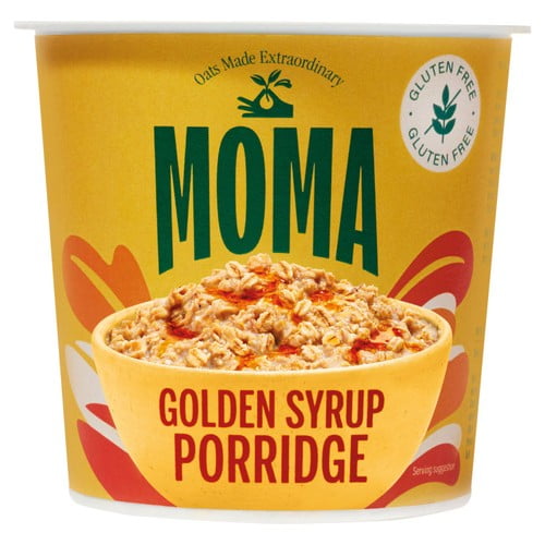 MOMA Gluten-Free Golden Syrup Jumbo Oat Porridge Pot Gluten-Free 70g British Import (Pack of 3)