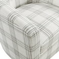 thumbnail image 7 of Take a Seat Churchill Accent Chair with Ottoman in Gray and White Plaid Fabric, 7 of 7