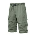 thumbnail image 4 of Cargo Capri Pants for Men Cotton Capris Elastic Waist Outdoor Hiking Pants with Pockets, 4 of 4