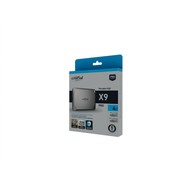 Crucial X9 Pro 2TB SSD - 1050MB/s R/W, Water/Dust Resistant, PC 