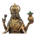 thumbnail image 4 of Ebros Hindu Goddess Lakshmi Meditating On Lotus Throne Statue 6.5"Tall Figurine, 4 of 7