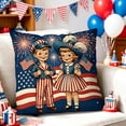 thumbnail image 6 of Xhegex Patriotic Throw Pillow for 4th of July - Soft Bow & Star Pattern Lumbar Pillow for Home & Outdoor Decor, 6 of 6