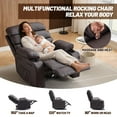thumbnail image 2 of PU Leather Recliner Lounge Chair, Extra Wide Manual Recliner with Massage & Heat, Large Lazy Chair with 1.5X Sponge Comfort for Living Room, Nursery, 2 of 11