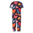 thumbnail image 4 of TIMIFIS Ensembles de Pyjama pour Femmes 2 Pcs - Pyjamas de la Saint-Valentin pour Femmes - Ensembles de Pyjamas pour Dames Manches Courtes Col Rond Haut et Pantalons Capris Ensembles de Détente, 4 of 5