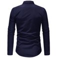 thumbnail image 5 of Hombres Casual Doble Cuello Botones de Puerta Slim Fit Sólido Manga Larga Blusa de Moda Camisa Odeerbi ODB-6, 5 of 5