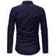 thumbnail image 5 of Hombres Casual Doble Collar Puerta Botones Slim Fit Sólido Manga Larga Moda Blusa Camisa Pompotops oipoqjl28138, 5 of 5