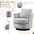 Muumblus Chenille Swivel Accent Chair, Barrel Chair Comfy Round