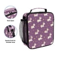 thumbnail image 2 of Insulated Square Lunch Bag with Side Mesh Pocket Fashion Lunch Box Reusable Lunch Tote 10.5" x9.5" x3.5" Cartoon Unicorns and Stars, 2 of 6