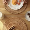 thumbnail image 4 of 6X Rattan Woven Placemats Oval Round Table Mats Non Slip Heat  Place Mat Natural Multipurpose Placemat 30X40cm, 4 of 6