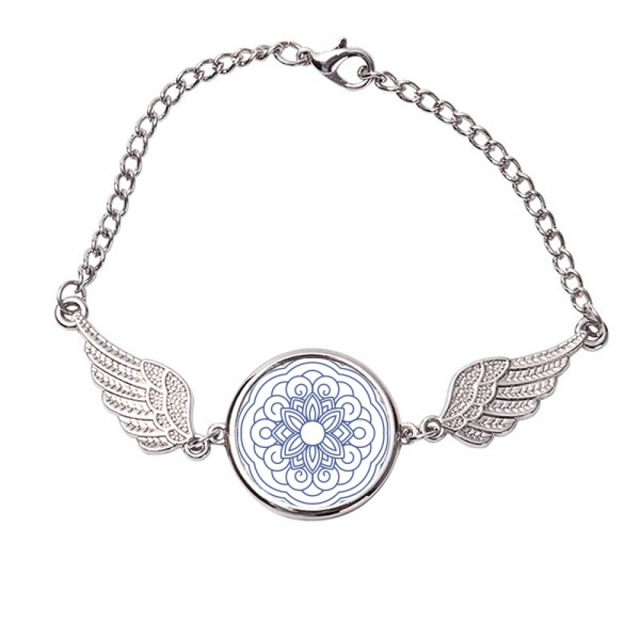 China Chinese Blue Flower Pattern Pulsera pulsera pulsera alas de ángel pulsera