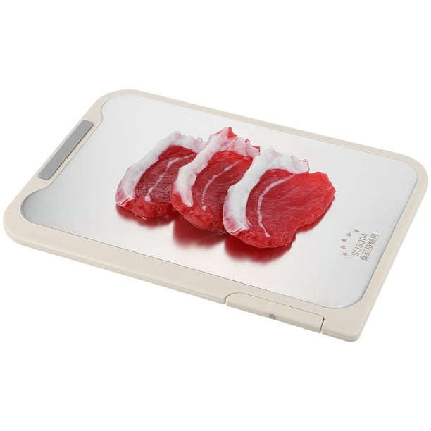 Tabla de cortar de doble cara, tabla de cortar de acero inoxidable, tabla de cortar de cocina para frutas, carnes y verduras