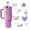 05-Purple Glitter, variant on 4PCS Silicone Straw Cover for Stanley Cup Cute Glitter Star Heart Bow Straw Toppers for Stanley Cups 30&40 Oz Straws Cover Cap for Tumblers Cup Accessories