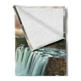 thumbnail image 2 of Waterfall Soft Flannel Fleece Throw Blanket, Majestic Iceland Waterfall Flowing down the River Northern Nature Photo, Cozy Plush for Indoor and Outdoor Use, 70" x 90", Multicolor, by Ambesonne, 2 of 5