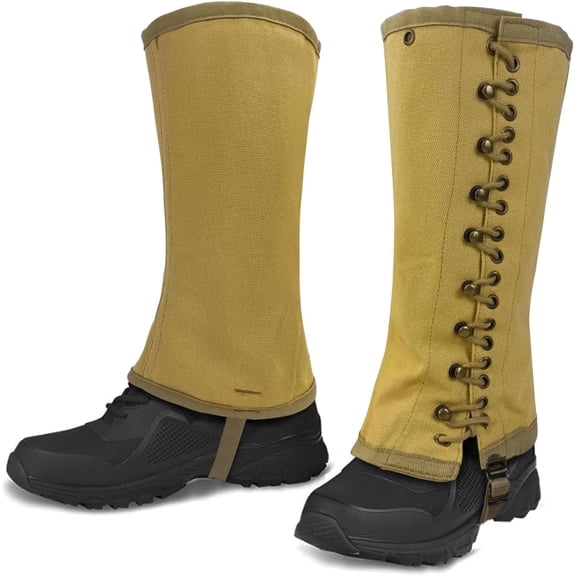 WW2 Gaiters for Men,WWII US M1936 Canvas Leggings Gaiters Puttee Boot Gaiters for Men Hiking - Khaki