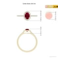 thumbnail image 4 of ANGARA Natural Oval Ruby Halo Engagement Ring in 14K Yellow Gold for Women (Size-6x4mm) | July Birthstone Jewelry for Her, 4 of 9