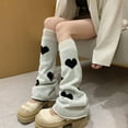 thumbnail image 3 of PIKADINGNIS Leg Warmers for Women Cute Y2k Japanese Girls Kawaii Anime Lovers Punk Heart Cotton Knitted Double-sided Knee-high, 3 of 7