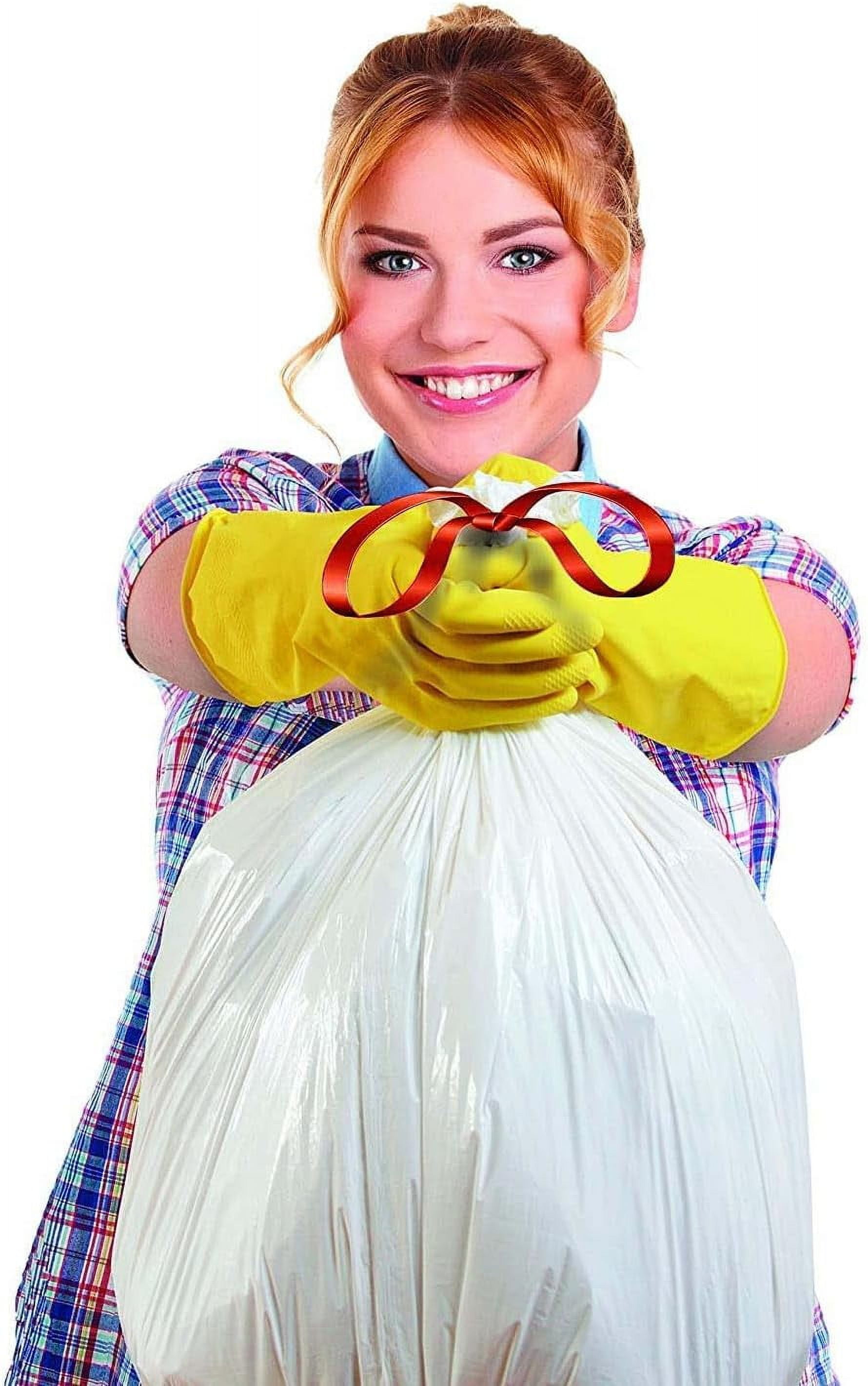 Commander 13 Gallon 0.72 MIL White Tall Kitchen Trash Bags - 24" x 27" - Pack of 100 - For Home, Kitchen, & Bathroom