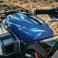 thumbnail image 3 of Uorisanigo ATV Seat Cover Waterproof Non-Slip Blue Fire Print Four Wheeler Seat Cover Universal Compatible with Polaris Sportsman Polaris Scrambler Honda Rancher(23×10 Inch), 3 of 7