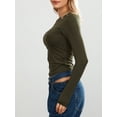 thumbnail image 3 of SUNSIOM T-Shirts Basiques Ajustés Décontractés pour Femmes Printemps Automne Manches Longues Col Rond Streetwear, 3 of 8