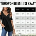 thumbnail image 2 of SHIBEVER Women T Shirts Tops Summer Short Sleeve V Neck Cold Shoulder Tee Shirt Basic Black Blouse Top Size M, 2 of 5