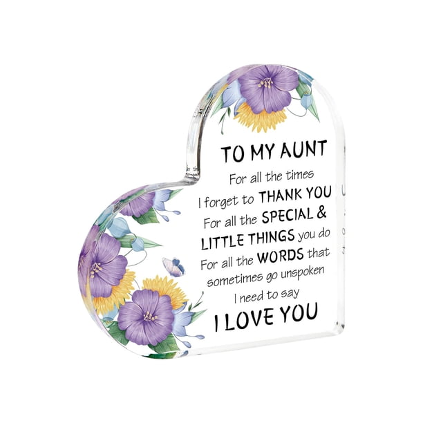 Ornamentos de Acrílico Transparentes en Forma de Corazón Bendición 10x10x1cm, Plástico Sólido con Palabras Especiales, Caja de Regalo Incluida, para Escritorio, Estante, Ventanal, Decoración Y Gratitu